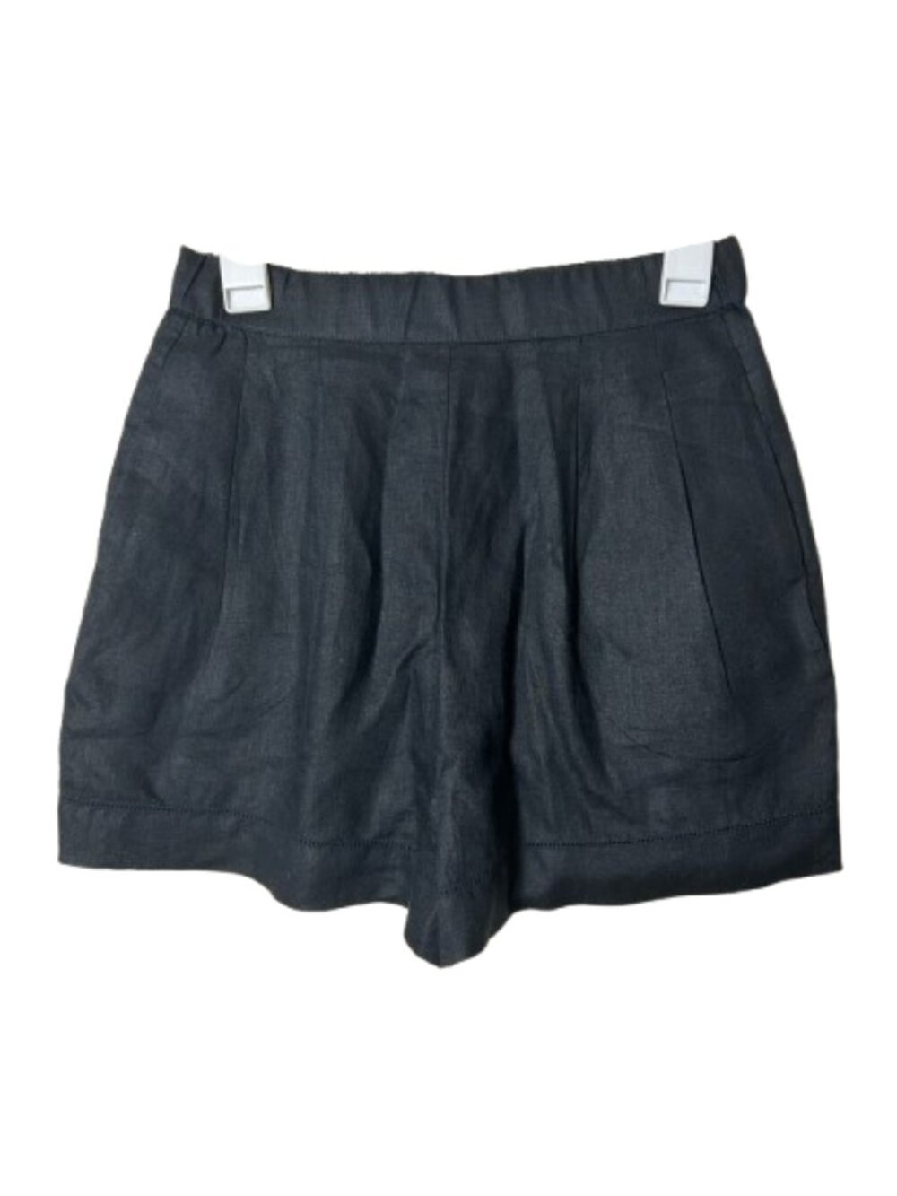 Birds of Paradise trovata black 100% linen pull on shorts womens XS